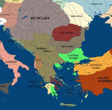 Europa Południowo-Wschodnia, Bałkany w 1360 roku