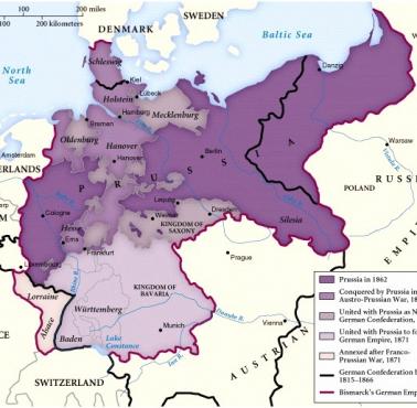 Podporządkowanie niemieckich księstw przez Prusy, 1862-71, powstanie II Rzeszy
