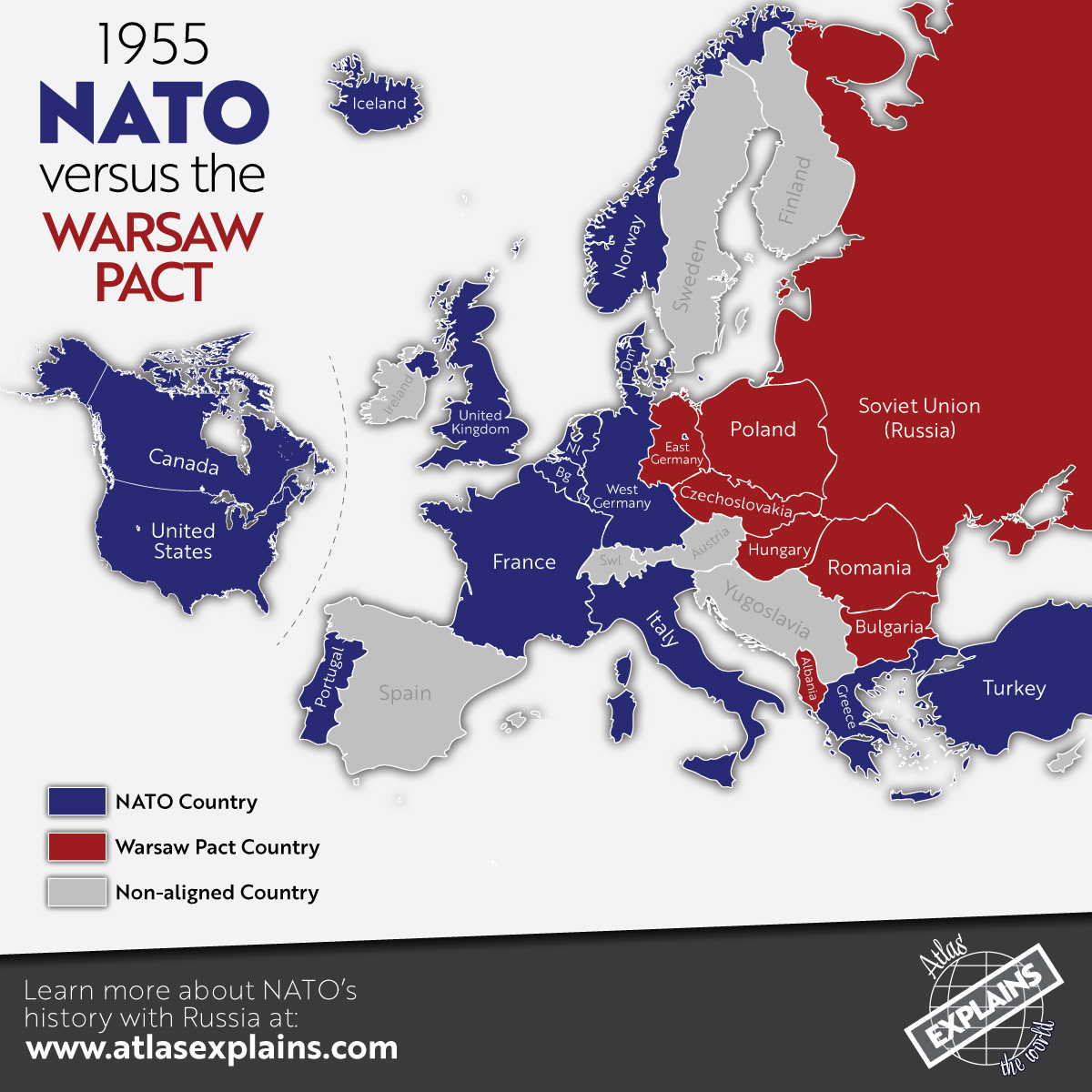 Układ Warszawski (1955-1991) i NATO w 1955 roku