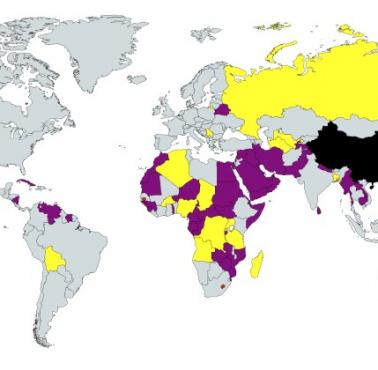 Kraje, które wsparły Chiny w ONZ w sprawie Hong Kongu i Xinjiang (Sinciangu), 2019-2020