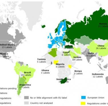 Kraje, które stosują etykiety energetyczne zgodnymi z przepisami UE