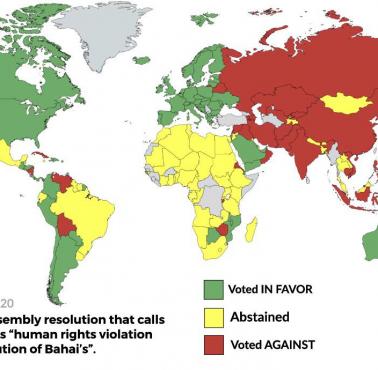Państwa które w głosowaniu ONZ z 16.12.2020 potępiły irańskie naruszenia praw człowieka