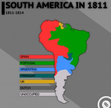 Ameryka Południowa w 1811 roku