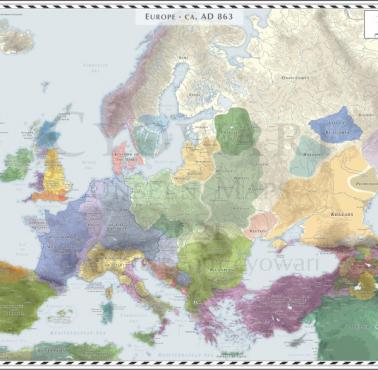 Mapa Europy z 873 roku