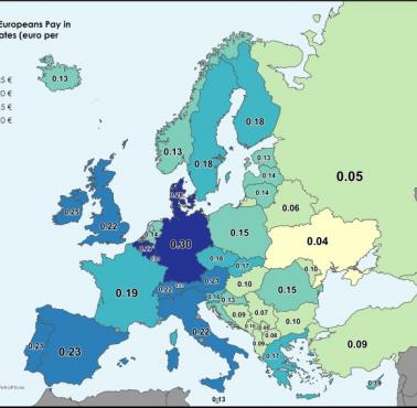 Kraje europejskie według zużycia energii elektrycznej na osobę (kWh na rok) - 2020