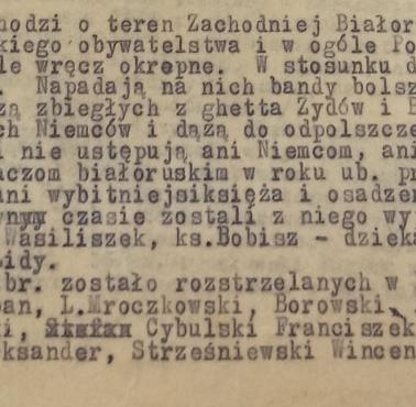 Tzw. Zachodnia Białoruś pod okupacją niem. [III 1943]: "Życie Polaków jest nie tylko ciężkie ..."
