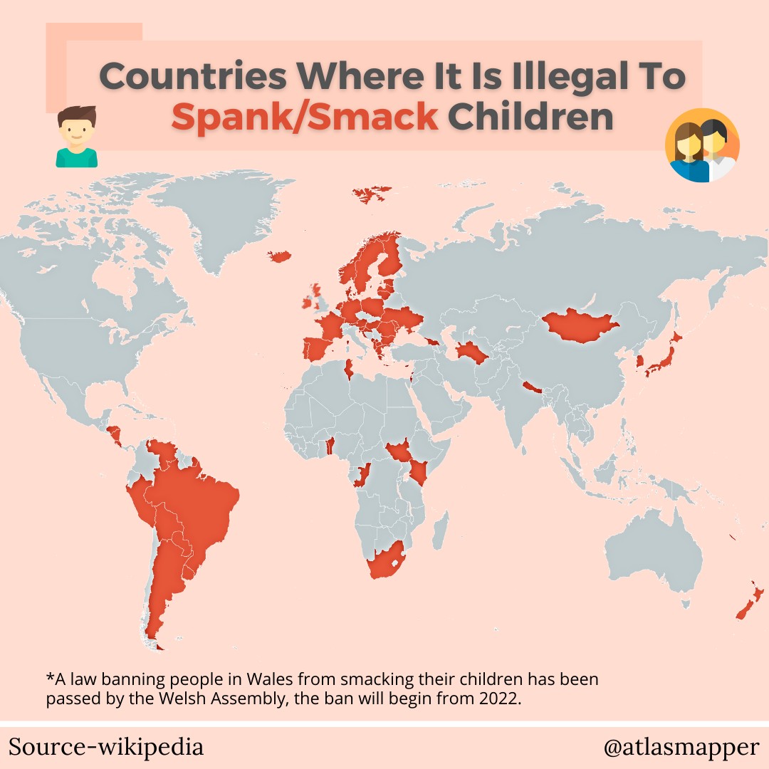 Przepisy dotyczące kar cielesnych wobec dzieci w domu na całym świecie, 2022