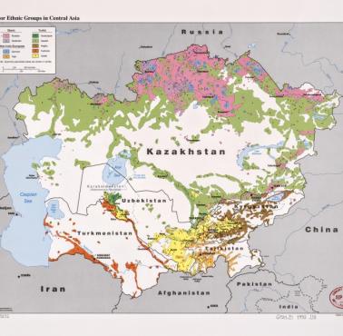 Etniczna mapa Azji Środkowej, 1992