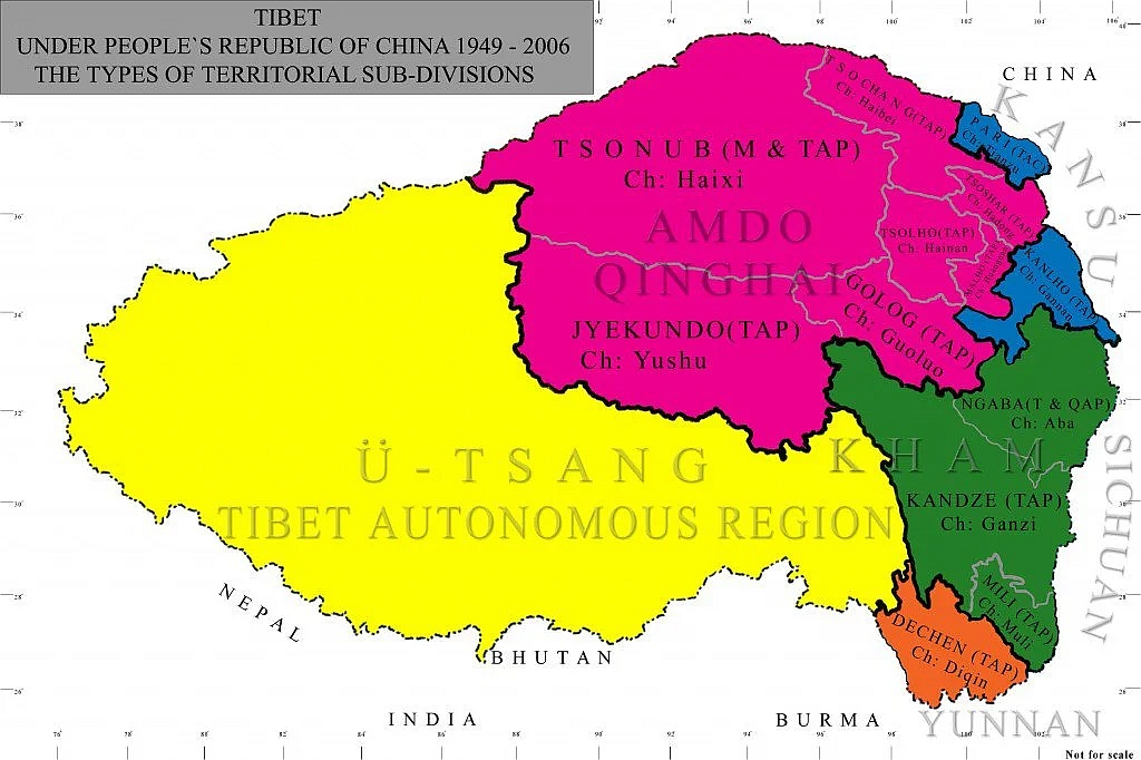 Oficjalna mapa Tybetu ogłoszona przez Tybetański Rząd na Uchodźstwie