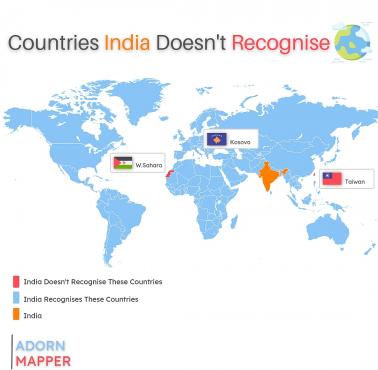 Kraje (regiony, prowincje ..), których Indie nie uznają