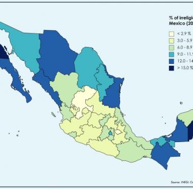 Odsetek osób niereligijnych w Meksyku