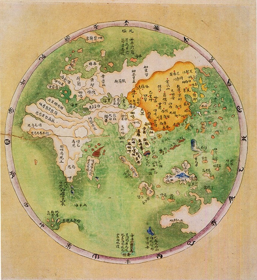 Chińska mapa półkuli wschodniej z 1799 r.