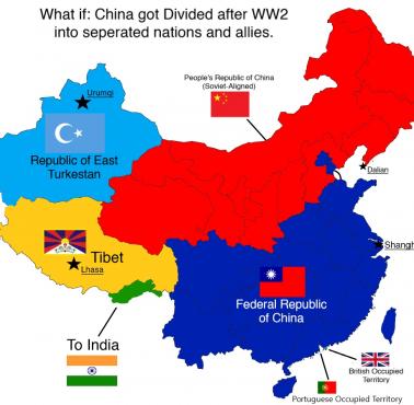 Potencjalny podział Chin (rozbiory) po II wojnie światowej, gdyby Rosja lub Japonia zdołały go okupować