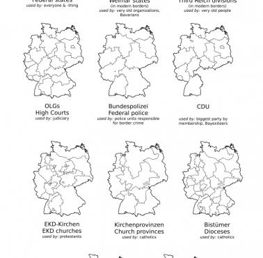 Podział federalnych Niemiec do różnych celów - politycznych, policyjnych, religijny ...