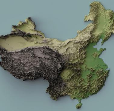 Reliefowa mapa Chin