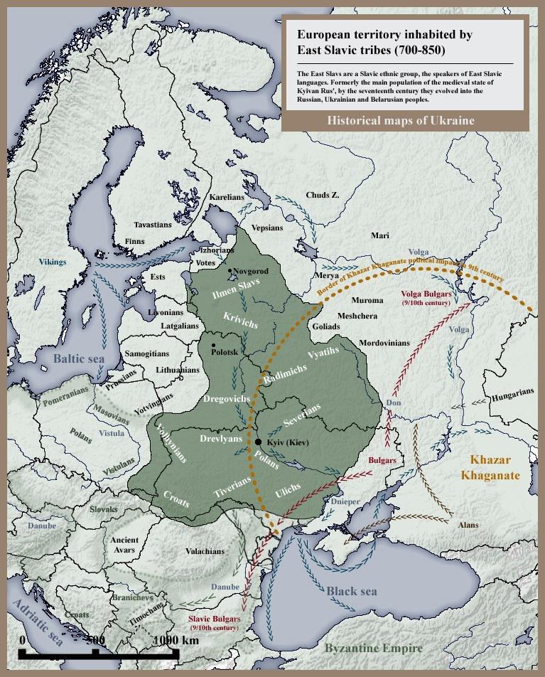 Plemiona wschodniosłowiańskie we wczesnym średniowieczu 700-850 rok n.e., VIII i IX wieku n.e.