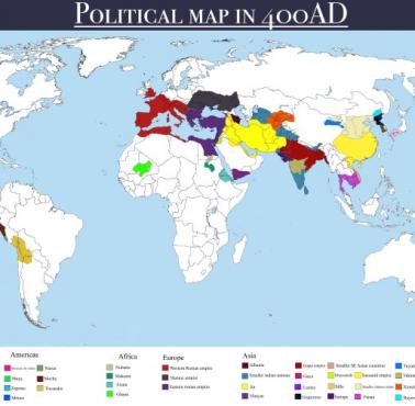 Polityczna mapa świata z 400 roku n.e.