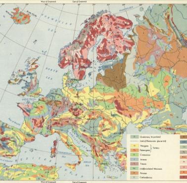 Geologiczna mapa Europy, 1967
