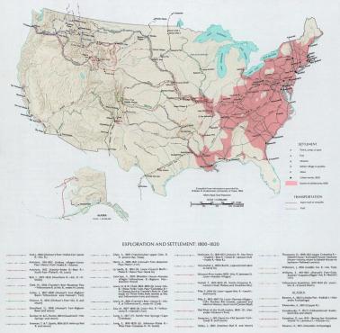 Kierunki eksploracji w USA 1800-1820