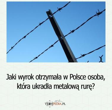 Jaki wyrok otrzymała w Polsce osoba, która ukradła metalową rurę?