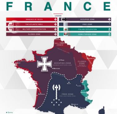Strefy okupacyjne Francji podczas II wojny, 1940–1944